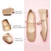 C.Paravano Flats for Women | Mary Janes Women | Ballet Flats | Office Shoes | Square Toe(Beige)