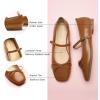 C.Paravano Flats for Women | Mary Janes Women | Ballet Flats | Office Shoes | Square Toe(Brown)
