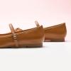 C.Paravano Flats for Women | Mary Janes Women | Ballet Flats | Office Shoes | Square Toe(Brown)