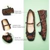 C.Paravano Flats for Women | Mary Janes Women | Ballet Flats | Office Shoes | Square Toe(Leopard-b)