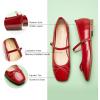 C.Paravano Flats for Women | Mary Janes Women | Ballet Flats | Office Shoes | Square Toe(Red)