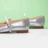 C.Paravano Flats for Women | Mary Janes Women | Ballet Flats | Office Shoes | Square Toe(Sliver-w)