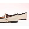 C.Paravano Flats for Women | Mary Janes Women | Ballet Flats | Office Shoes | Square Toe(White-b)