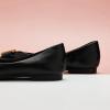 C.Paravano Flats for Women | Pointed Toe Flats | Ballet Flats | Women Shoes Dressy Comfortable(Black Metal)