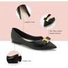 C.Paravano Flats for Women | Pointed Toe Flats | Ballet Flats | Women Shoes Dressy Comfortable(Black Metal)