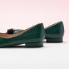 C.Paravano Flats for Women | Pointed Toe Flats | Ballet Flats | Women Shoes Dressy Comfortable(Dark Green)