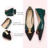 C.Paravano Flats for Women | Pointed Toe Flats | Ballet Flats | Women Shoes Dressy Comfortable(Dark Green)
