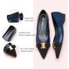 C.Paravano Flats for Women | Pointed Toe Flats | Ballet Flats | Women Shoes Dressy Comfortable(Navy)