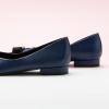 C.Paravano Flats for Women | Pointed Toe Flats | Ballet Flats | Women Shoes Dressy Comfortable(Navy)