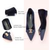 C.Paravano Flats for Women | Pointed Toe Flats | Ballet Flats | Women Shoes Dressy Comfortable(Navy Velvet)