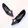 C.Paravano Flats for Women | Pointed Toe Flats | Ballet Flats | Women Shoes Dressy Comfortable(Navy Velvet)