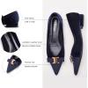 C.Paravano Flats for Women | Pointed Toe Flats | Ballet Flats | Women Shoes Dressy Comfortable(N-navy Velvet)