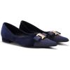 C.Paravano Flats for Women | Pointed Toe Flats | Ballet Flats | Women Shoes Dressy Comfortable(N-navy Velvet)