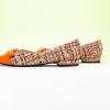 C.Paravano Flats for Women | Pointed Toe Flats | Ballet Flats | Women Shoes Dressy Comfortable(Orange Multi-t)