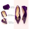 C.Paravano Flats for Women | Pointed Toe Flats | Ballet Flats | Women Shoes Dressy Comfortable(Purple Velvet-t)