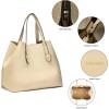 C.Paravano Large Capacity Tote Handbag | Full Grain Leather Tote Bag | Hobo Bag | Women’s Top Handle Tote | Travel Work Tote(F-ivory)