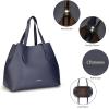 C.Paravano Large Capacity Tote Handbag | Full Grain Leather Tote Bag | Hobo Bag | Women’s Top Handle Tote | Travel Work Tote(F-navy)