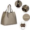 C.Paravano Large Capacity Tote Handbags for Women | Full Grain Leather Tote Bag | Hobo Bags Grey | Leather Top Handle Tote | Leather Tote Travel Work Bag