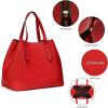 C.Paravano Red Grain Leather Hobo Handbag for Women | Large Tote Bag with Vegan Leather Details | No Closure Hobo Handbag for Work, Shopping, Gifts