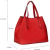 C.Paravano Red Grain Leather Hobo Handbag for Women | Large Tote Bag with Vegan Leather Details | No Closure Hobo Handbag for Work, Shopping, Gifts