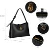 C.Paravano Shoulder Bags for Women | Glossy Leather PU Tote Bag with Zipper Closure | Hobo Handbag | Under the Arm Purses(A1-black)