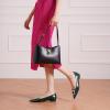 C.Paravano Shoulder Bags for Women | Glossy Leather PU Tote Bag with Zipper Closure | Hobo Handbag | Under the Arm Purses(A1-black)