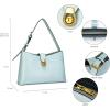 C.Paravano Shoulder Bags for Women | Glossy Leather PU Tote Bag with Zipper Closure | Hobo Handbag | Under the Arm Purses(A1-blue)