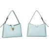 C.Paravano Shoulder Bags for Women | Glossy Leather PU Tote Bag with Zipper Closure | Hobo Handbag | Under the Arm Purses(A1-blue)