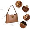 C.Paravano Shoulder Bags for Women | Glossy Leather PU Tote Bag with Zipper Closure | Hobo Handbag | Under the Arm Purses(A1-brown)