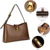 C.Paravano Shoulder Bags for Women | Glossy Leather PU Tote Bag with Zipper Closure | Hobo Handbag | Under the Arm Purses(A1-camel)