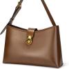 C.Paravano Shoulder Bags for Women | Glossy Leather PU Tote Bag with Zipper Closure | Hobo Handbag | Under the Arm Purses(A1-camel)