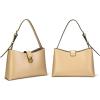 C.Paravano Shoulder Bags for Women | Glossy Leather PU Tote Bag with Zipper Closure | Hobo Handbag | Under the Arm Purses(A1-khaki)