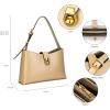 C.Paravano Shoulder Bags for Women | Glossy Leather PU Tote Bag with Zipper Closure | Hobo Handbag | Under the Arm Purses(A1-khaki)