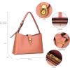 C.Paravano Shoulder Bags for Women | Glossy Leather PU Tote Bag with Zipper Closure | Hobo Handbag | Under the Arm Purses(A1-pink)