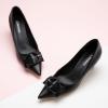 C.Paravano Womens Designer Pumps | Kitten Heels for Women | Low Heels | Heels for Women | Women Shoes Dressy (Size 8.5) Black Smooth