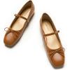 C.Paravano Flats for Women | Mary Janes Women | Ballet Flats | Office Shoes | Square Toe(Brown)