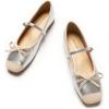 C.Paravano Flats for Women | Mary Janes Women | Ballet Flats | Office Shoes | Square Toe(Sliver-w)