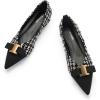 C.Paravano Flats for Women | Pointed Toe Flats | Ballet Flats | Women Shoes Dressy Comfortable(Black&white)