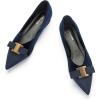 C.Paravano Flats for Women | Pointed Toe Flats | Ballet Flats | Women Shoes Dressy Comfortable(Navy Velvet)