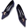 C.Paravano Flats for Women | Pointed Toe Flats | Ballet Flats | Women Shoes Dressy Comfortable(N-navy Velvet)