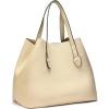 C.Paravano Large Capacity Tote Handbag | Full Grain Leather Tote Bag | Hobo Bag | Women’s Top Handle Tote | Travel Work Tote(F-ivory)