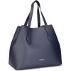 C.Paravano Large Capacity Tote Handbag | Full Grain Leather Tote Bag | Hobo Bag | Women’s Top Handle Tote | Travel Work Tote(F-navy)