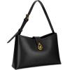 C.Paravano Shoulder Bags for Women | Glossy Leather PU Tote Bag with Zipper Closure | Hobo Handbag | Under the Arm Purses(A1-black)