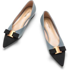 C.Paravano Flats for Women | Pointed Toe Flats | Ballet Flats | Women Shoes Dressy Comfortable(Blue)
