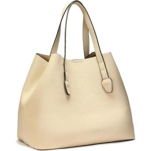 C.Paravano Large Capacity Tote Handbag | Full Grain Leather Tote Bag | Hobo Bag | Women’s Top Handle Tote | Travel Work Tote(F-ivory)