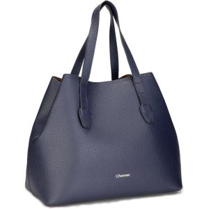 C.Paravano Large Capacity Tote Handbag | Full Grain Leather Tote Bag | Hobo Bag | Women’s Top Handle Tote | Travel Work Tote(F-navy)