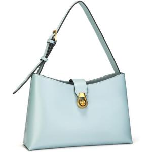 C.Paravano Shoulder Bags for Women | Glossy Leather PU Tote Bag with Zipper Closure | Hobo Handbag | Under the Arm Purses(A1-blue)