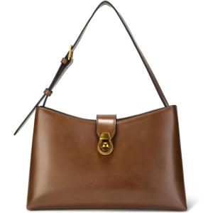 C.Paravano Shoulder Bags for Women | Glossy Leather PU Tote Bag with Zipper Closure | Hobo Handbag | Under the Arm Purses(A1-camel)
