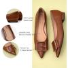 C.Paravano Women’s Flats | Pointed Toe Ballet Shoes | Work Shoes for Women | Comfortable Flats(Brown)