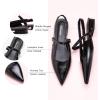 C.Paravano Women’s Slingback Flats | Pointed Toe Pumps | Kitten Heels for Women | Slingback Dress Shoes | Slingback Sandals(Black Flats)